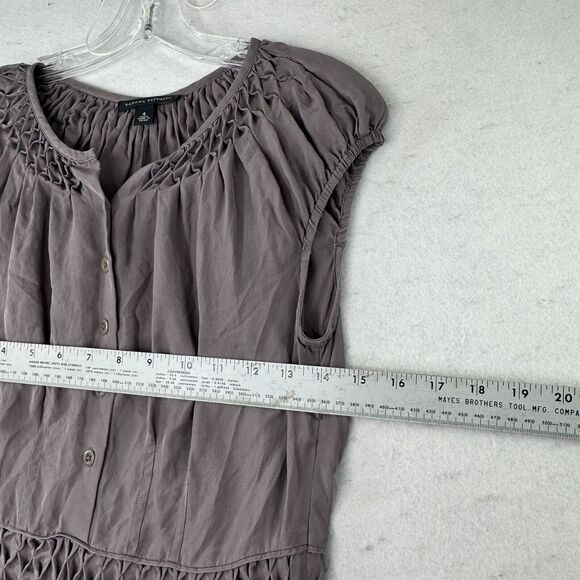 Banana Republic 100% Silk Hand Smocked Lavender Dress Women’s Size 4 Fairy - Picture 8 of 12